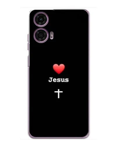 Чехол для Motorola MOTO G24 Power с картинкой «Сердце - Jesus»