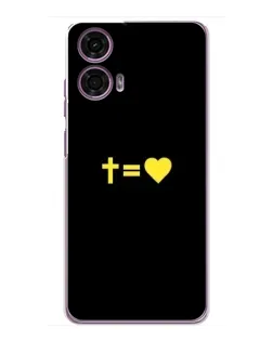 Чехол для Motorola MOTO G24 Power с картинкой «Сердце и Крест»