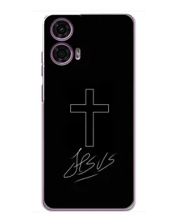 Чехол для Motorola MOTO G24 Power с картинкой «Графический крест Jesus»