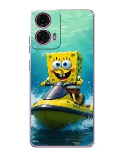 Чохол для Motorola MOTO G24 Power з картинкою «Спанч Боб на гідроциклі»