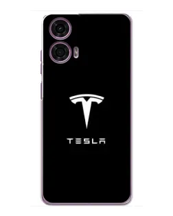 Чохол для Motorola MOTO G24 Power з картинкою «Tesla White Logo»