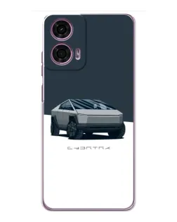 Чохол для Motorola MOTO G24 Power з картинкою «Сріблястий Cybertruck Tesla»