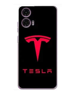 Чохол для Motorola MOTO G24 Power з картинкою «Tesla Red Logo»