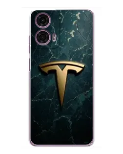 Чохол для Motorola MOTO G24 Power з картинкою «Мармурова Tesla Gold»