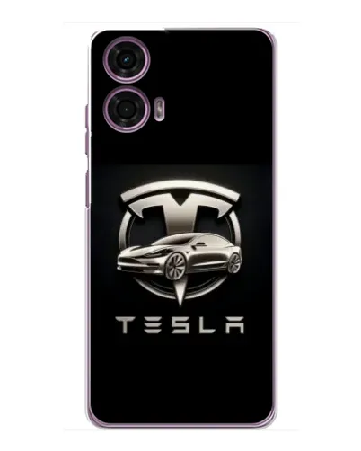 Чохол для Motorola MOTO G24 Power з картинкою «Tesla — срібне авто» Чохол для Motorola MOTO G24 Power з картинкою «Tesla — срібне авто»