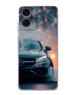 Чехол для Motorola MOTO G24 Power с картинкой «Mercedes — ночной город»