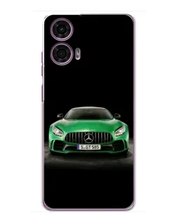 Чехол для Motorola MOTO G24 Power с картинкой «Mercedes — неоновый лого»