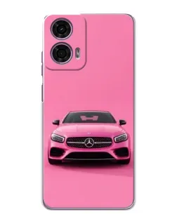Чехол для Motorola MOTO G24 Power с картинкой «Розовый Mercedes AMG»