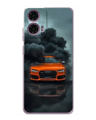 Чехол для Motorola MOTO G24 Power с картинкой «Audi в облаках дыма»