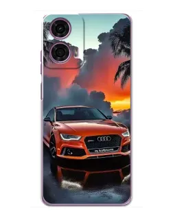 Чехол для Motorola MOTO G24 Power с картинкой «Audi — закат»