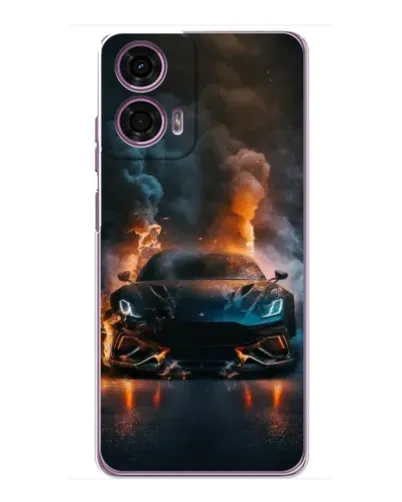 Чехол для Motorola MOTO G24 Power с картинкой «Lamborghini дымная эстетика»
