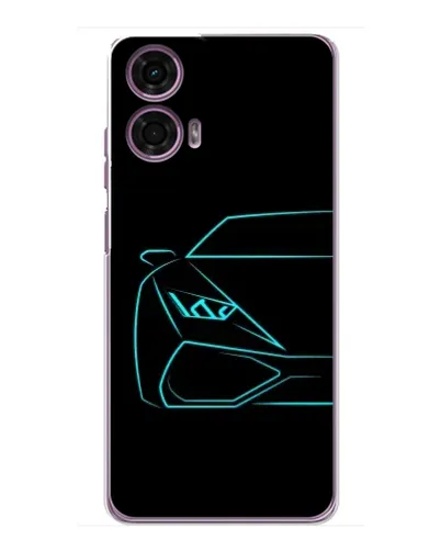 Чехол для Motorola MOTO G24 Power с картинкой «Голубой силуэт Lamborghini»