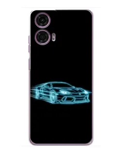 Чехол для Motorola MOTO G24 Power с картинкой «Неоновый контур Lamborghini»