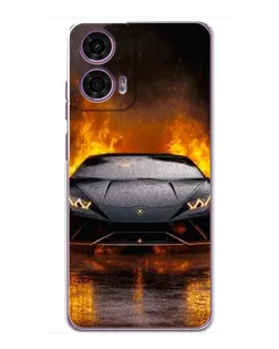 Чехол для Motorola MOTO G24 Power с картинкой «Lamborghini в огне»