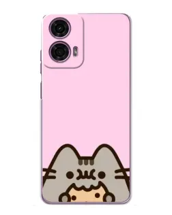 Чохол для Motorola MOTO G24 Power з картинкою «Pusheen та печиво»