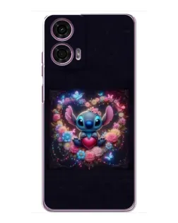 Чехол для Motorola MOTO G24 Power с картинкой «Stitch в цветах»