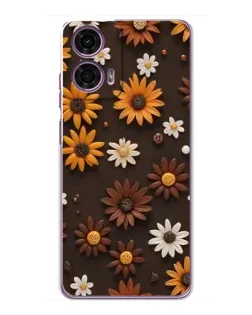 Чехол для Motorola MOTO G24 Power с картинкой «Узор из маленьких подсолнухов»