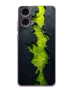 Чехол для Motorola MOTO G24 Power с картинкой «Салатовый разлом скалы»