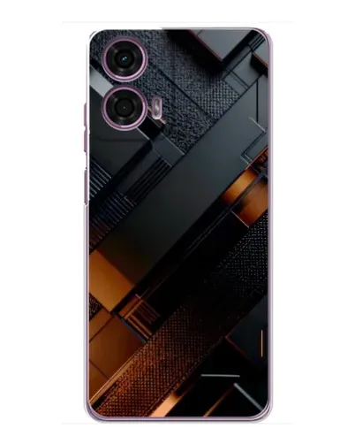 Чехол для Motorola MOTO G24 Power с картинкой «Черные геометрические блоки»
