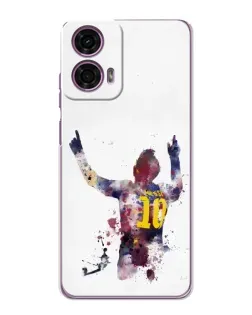 Чехол для Motorola MOTO G24 Power с картинкой «Акварельный Месси Барселона»
