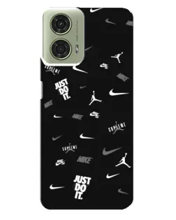 Чехол для Motorola MOTO G24 с картинкой «Nike Black Pattern»