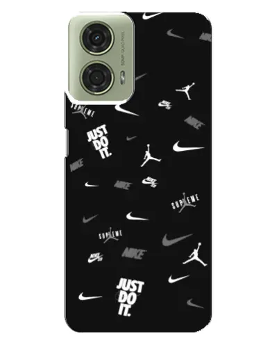 Чехол для Motorola MOTO G24 с картинкой «Nike Black Pattern»