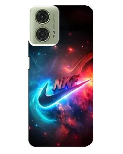 Чехол для Motorola MOTO G24 с картинкой «Огненный логотип Nike»