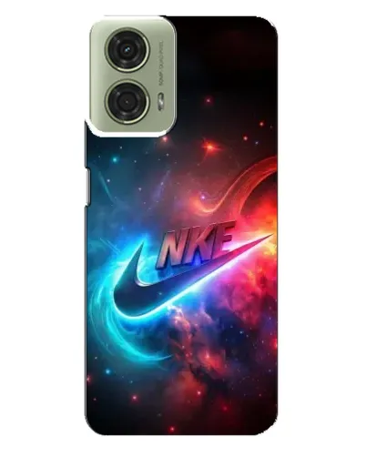 Чехол для Motorola MOTO G24 с картинкой «Огненный логотип Nike»