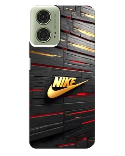 Чехол для Motorola MOTO G24 с картинкой «Золотой Nike на металле»