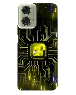 Чехол для Motorola MOTO G24 с картинкой «Nike — золотая искра»