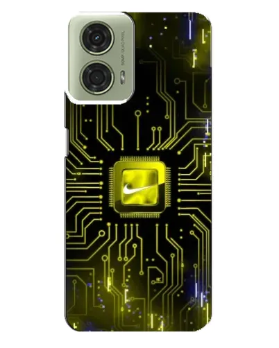 Чехол для Motorola MOTO G24 с картинкой «Nike — золотая искра»