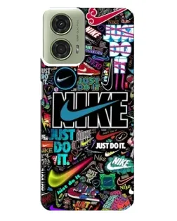 Чехол для Motorola MOTO G24 с картинкой «Яркий коллаж Nike»