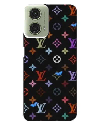 Чехол для Motorola MOTO G24 с картинкой «Цветная монограмма LV»