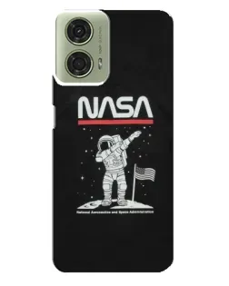 Чехол для Motorola MOTO G24 с картинкой «NASA — шагаем по Луне»