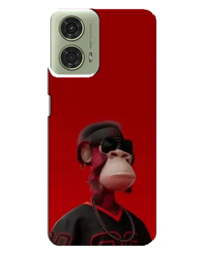 Чехол для Motorola MOTO G24 с картинкой «Bored Ape в красном»