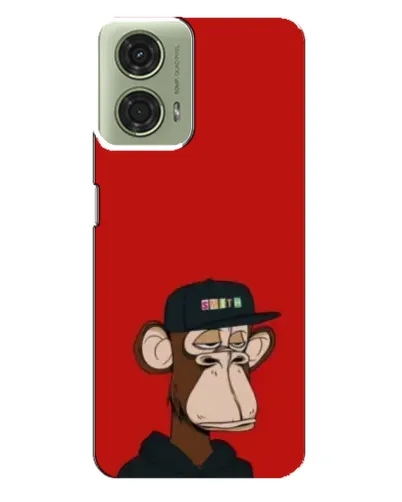 Чехол для Motorola MOTO G24 с картинкой «Bored Ape — красный фон»