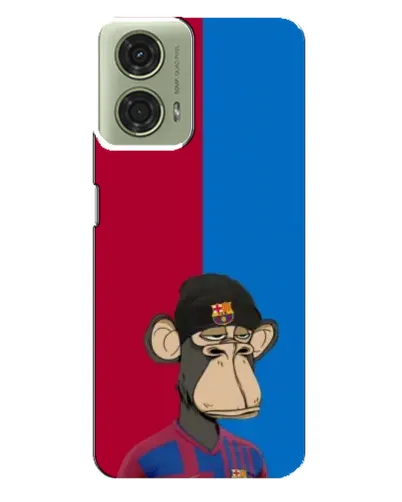 Чехол для Motorola MOTO G24 с картинкой «Bored Ape — фанат Барсы»