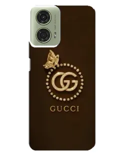 Чехол для Motorola MOTO G24 с картинкой «Gucci — золотая бабочка»
