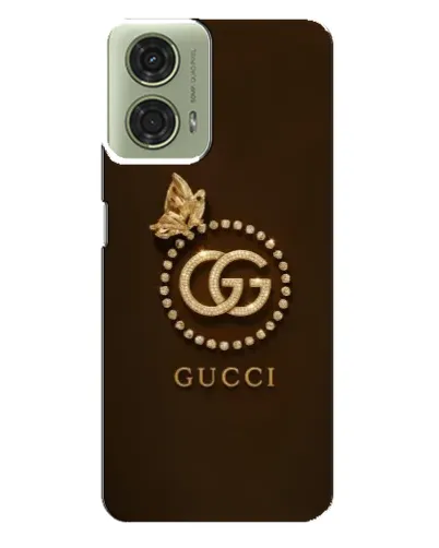 Чехол для Motorola MOTO G24 с картинкой «Gucci — золотая бабочка»