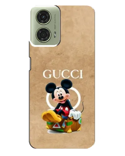 Чехол для Motorola MOTO G24 с картинкой «Микки Маус Gucci — крафт»