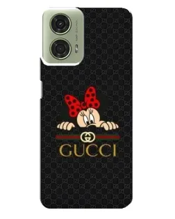 Чехол для Motorola MOTO G24 с картинкой «Минни Маус Gucci — черный»