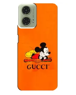 Чехол для Motorola MOTO G24 с картинкой «Микки Маус Gucci — оранж»