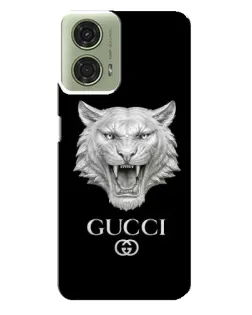 Чехол для Motorola MOTO G24 с картинкой «Gucci — серебряный лев»