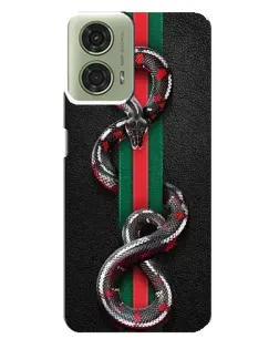 Чехол для Motorola MOTO G24 с картинкой «Gucci — змея на полосе»