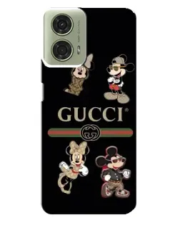 Чехол для Motorola MOTO G24 с картинкой «Gucci — герои Disney и монограмма»