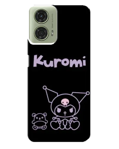 Чехол для Motorola MOTO G24 с картинкой «Kuromi — черный минимализм»