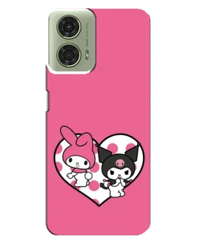 Чехол для Motorola MOTO G24 с картинкой «Kuromi и My Melody»