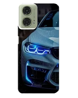 Чехол для Motorola MOTO G24 с картинкой «Взгляд BMW с синими фарами» Чехол для Motorola MOTO G24 с картинкой «Взгляд BMW с синими фарами»