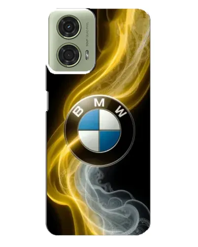 Чехол для Motorola MOTO G24 с картинкой «Золотистый дым BMW»