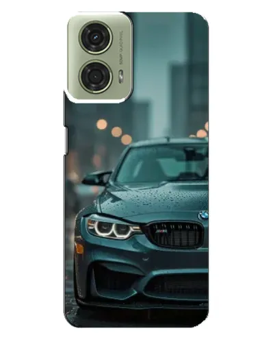 Чехол для Motorola MOTO G24 с картинкой «BMW в огнях города»